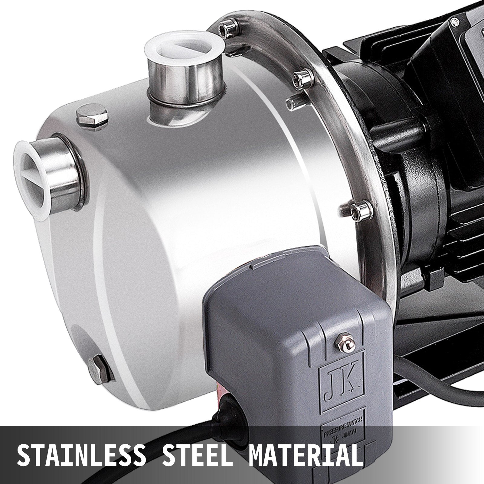 Shallow Well Jet Pump With Pressure Switch 1 HP 110V Stainless Steel
