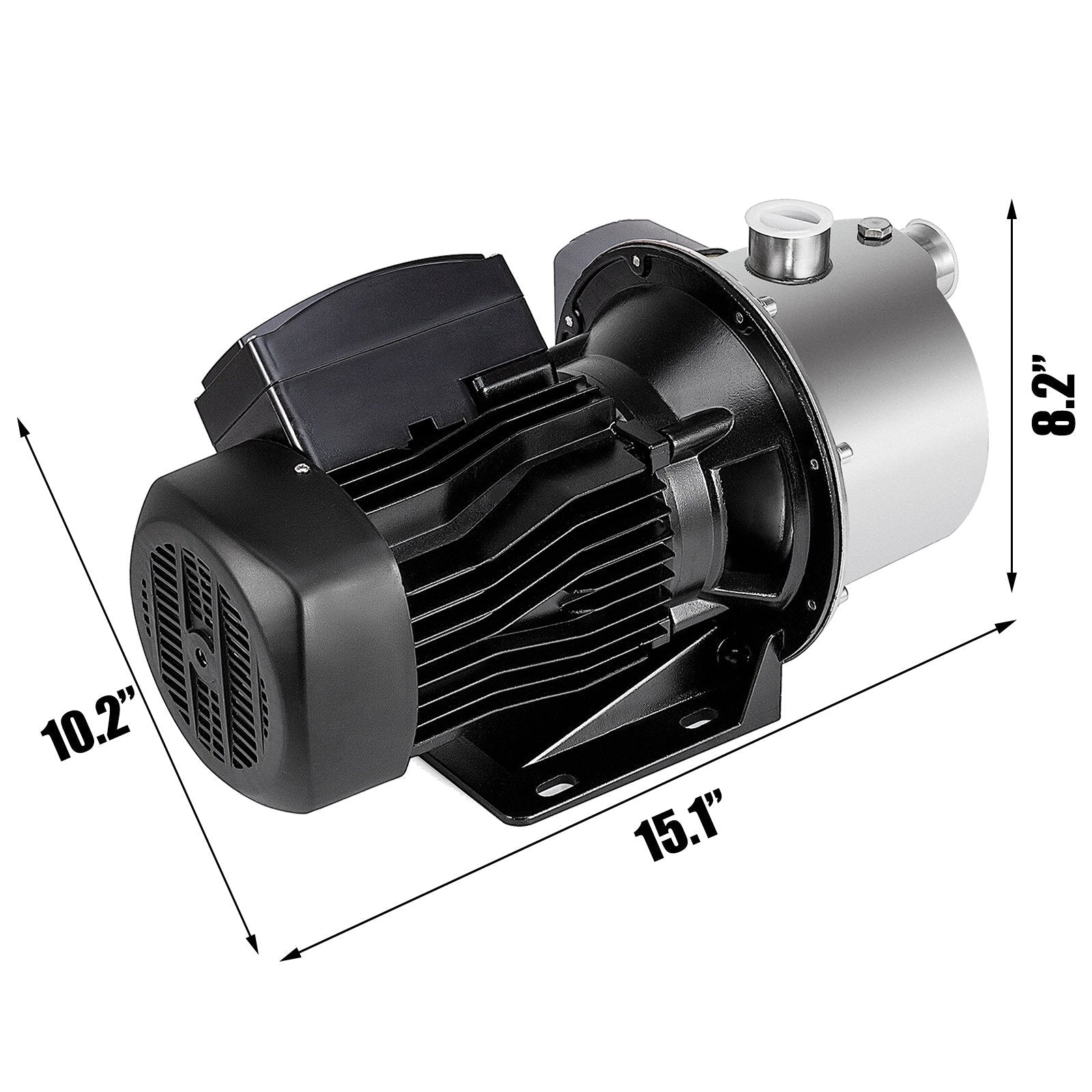 Shallow Well Jet Pump With Pressure Switch 1 HP 110V Stainless Steel