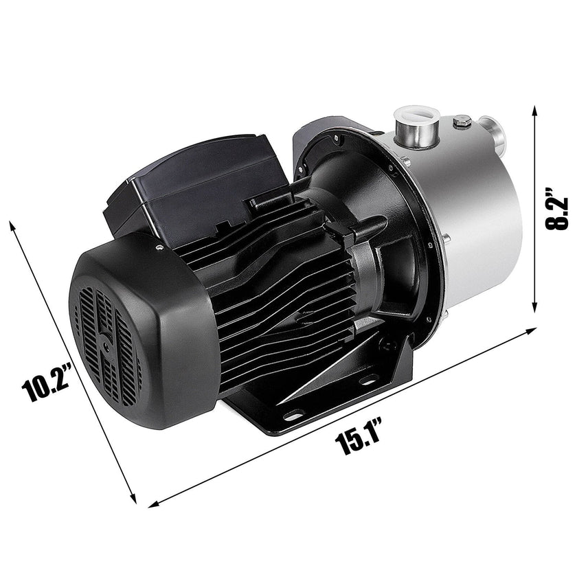 Shallow Well Jet Pump With Pressure Switch 1 HP 110V Stainless Steel