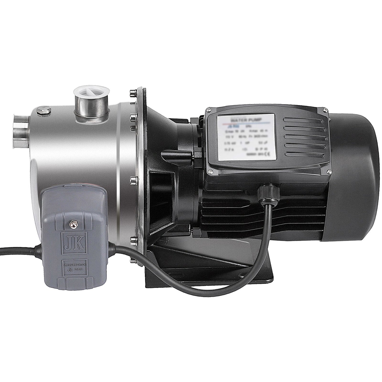 Shallow Well Jet Pump With Pressure Switch 1 HP 110V Stainless Steel