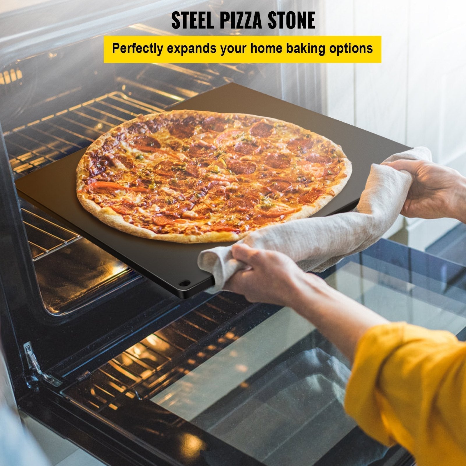 VEVOR Steel Pizza Stone, 16.1