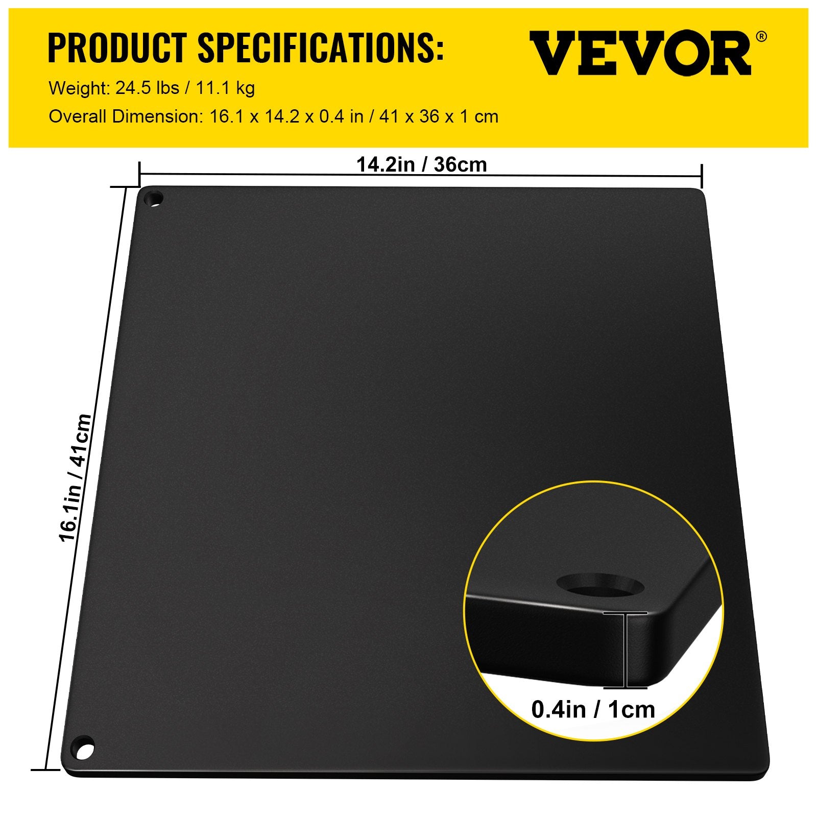 VEVOR Steel Pizza Stone, 16.1