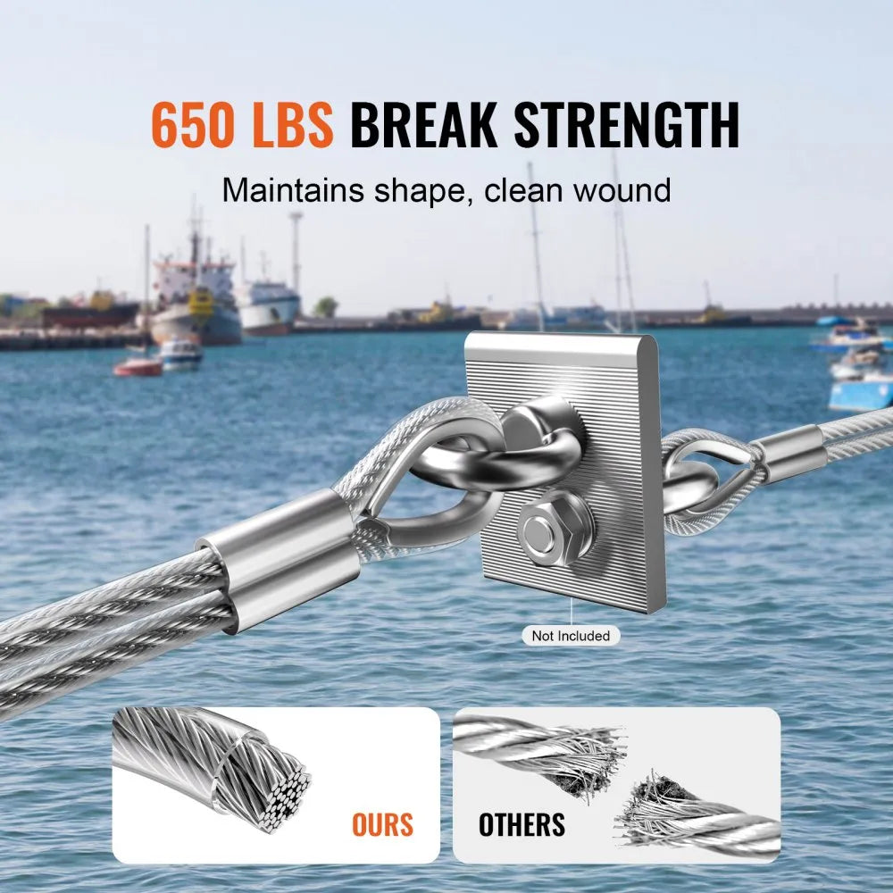 VEVOR T304 Stainless Steel Cable 1/8