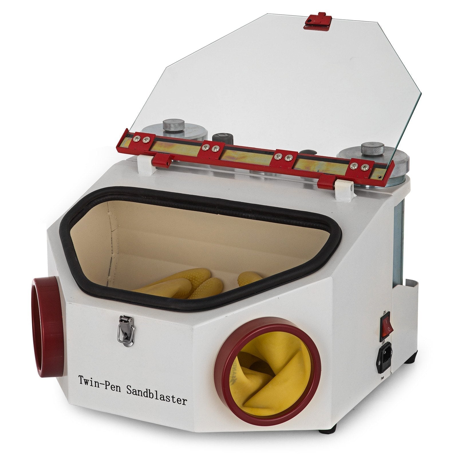 VEVOR Dental Sandblaster 2 Pen + 2 Tanks Dental Lab Sandblaster with LED Light and Large View Window Sandblaster Machine with Foot Pedal Control