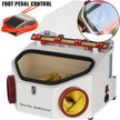 VEVOR Dental Sandblaster 2 Pen + 2 Tanks Dental Lab Sandblaster with LED Light and Large View Window Sandblaster Machine with Foot Pedal Control