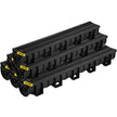 VEVOR Trench Drain System, Channel Drain with Plastic Grate, 5.8x5.2-Inch HDPE Drainage Trench, Black Plastic Garage Floor Drain, 6x39