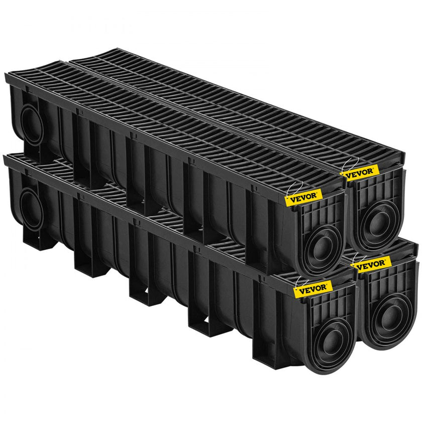 VEVOR Drainage Trench Driveway Channel Drain Kit Plastic Grate-5.8