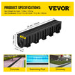 VEVOR Drainage Trench Driveway Channel Drain Kit Plastic Grate-5.8