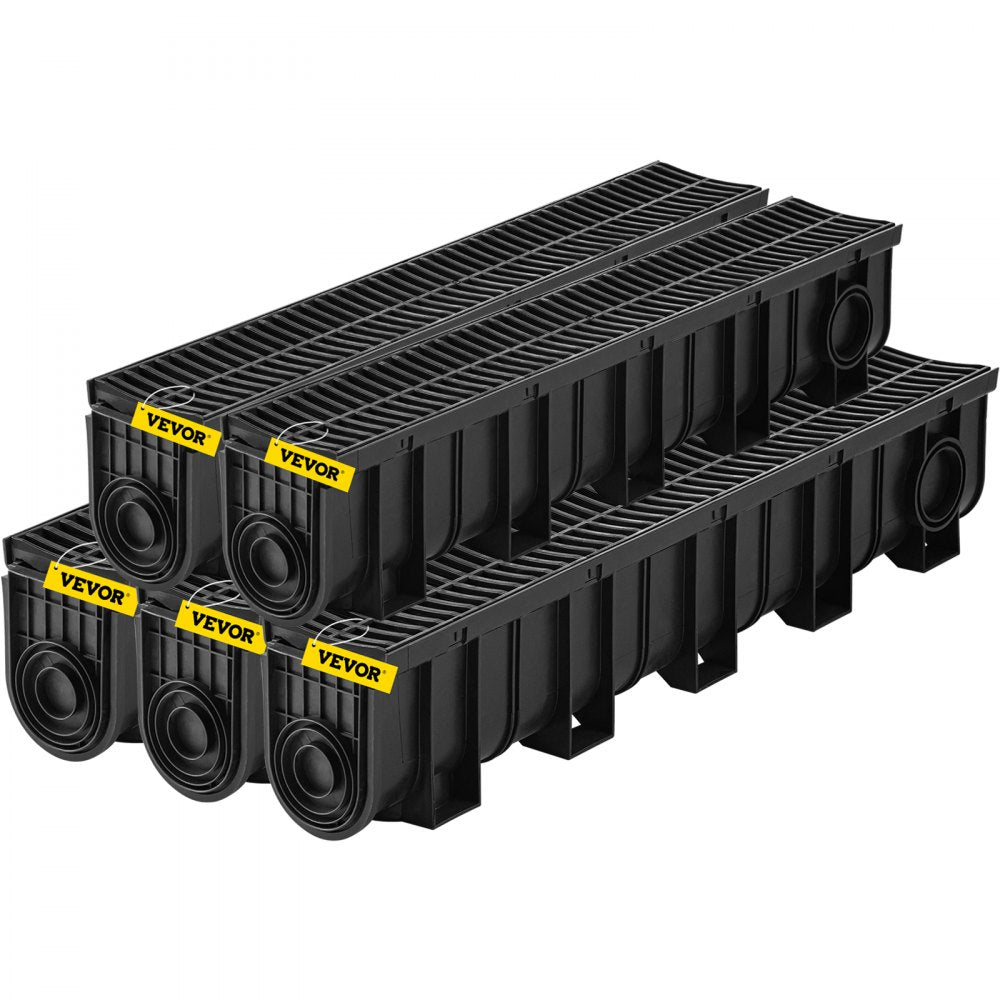 VEVOR Drainage Trench Driveway Channel Drain Kit Plastic Grate-5.8