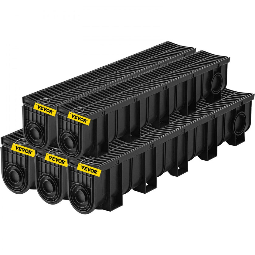 VEVOR Drainage Trench Driveway Channel Drain Kit Plastic Grate-5.8