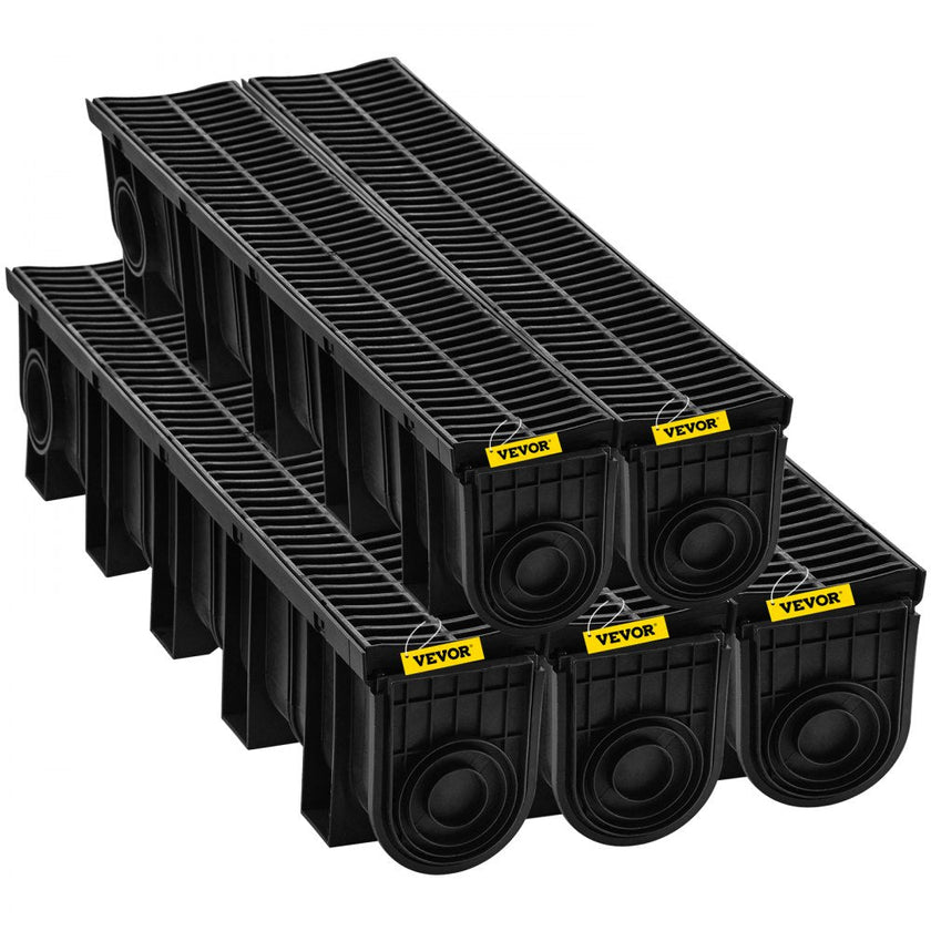 VEVOR Drainage Trench Driveway Channel Drain Kit Plastic Grate-5.8