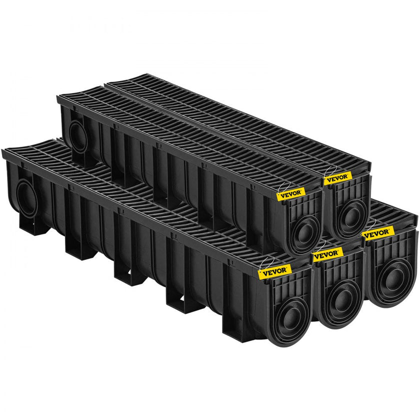 VEVOR Drainage Trench Driveway Channel Drain Kit Plastic Grate-5.8