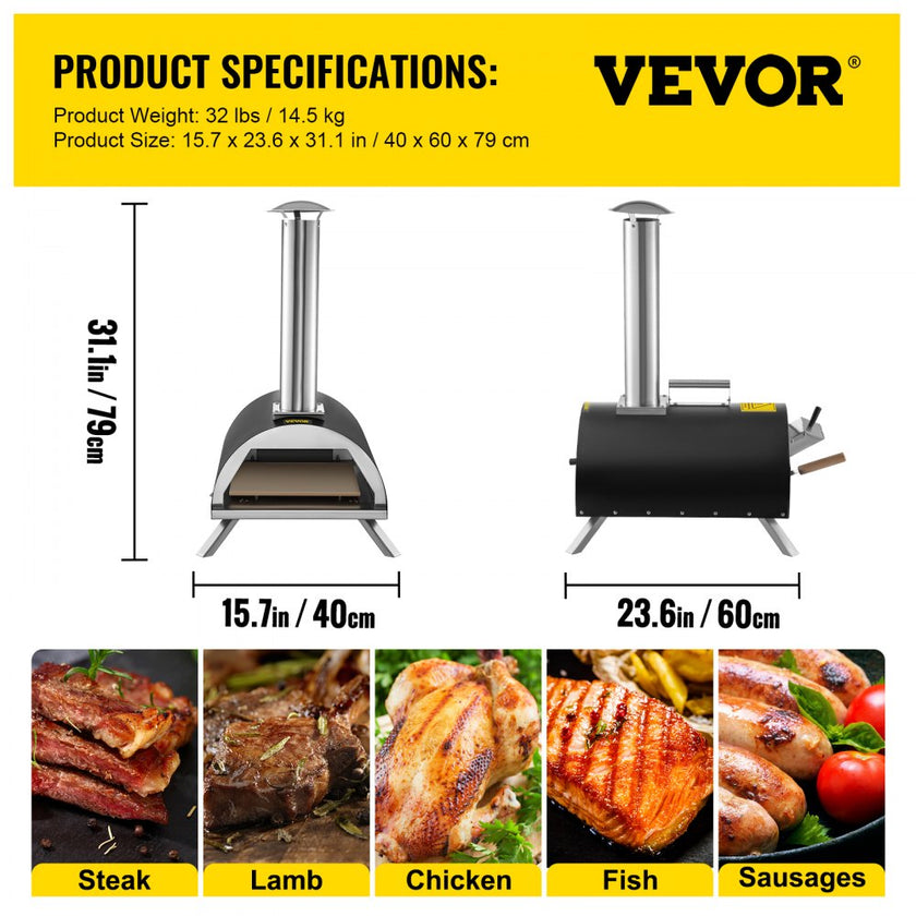 VEVOR Wood Fired Oven 12
