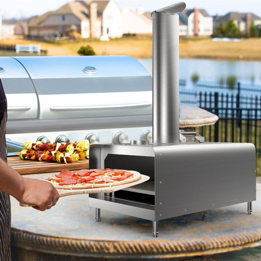 VEVOR Pellet Pizza Oven, Stainless Steel Pizza Oven Outdoor, 12