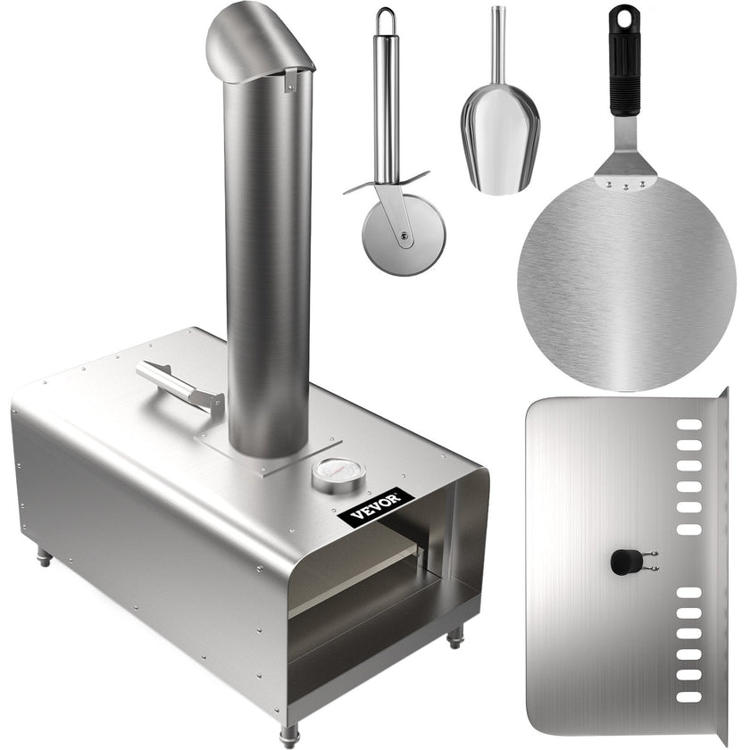 VEVOR Pellet Pizza Oven, Stainless Steel Pizza Oven Outdoor, 12