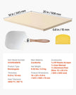VEVOR Pizza Stone, 20 x 14 in Rectangular Cordierite Pizza Stone, Extra Large Baking-Stone with Aluminum Peel, 0.6 in Thick Heat-Resistant Cordierite, for Oven, Baking Bread & Pizzas, BBQ Grilling