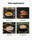 VEVOR Pizza Stone, 15 in Round Cordierite Pizza Stone, Extra Large Baking-Stone with Aluminum Peel, 0.67 in Thickness Heat-Resistant Cooking Cordierite, for Kitchen Oven, Baking Pizzas, BBQ Grilling