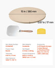 VEVOR Pizza Stone, 15 in Round Cordierite Pizza Stone, Extra Large Baking-Stone with Aluminum Peel, 0.67 in Thickness Heat-Resistant Cooking Cordierite, for Kitchen Oven, Baking Pizzas, BBQ Grilling