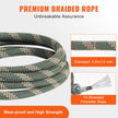 VEVOR Tree Stand Safety Rope, 9 ft/27.43M Treestand Lifeline Rope 30KN Breaking Tension, 0.6'' Hunting Safety Line with Prusik Knot, 2pcs Carabiner and Silencer, for Treestrap and Climbing
