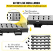 VEVOR Trench Drain System, Channel Drain with Metal Grate, 5.8x3.1-Inch HDPE Drainage Trench, Black Plastic Garage Floor Drain, 5x39