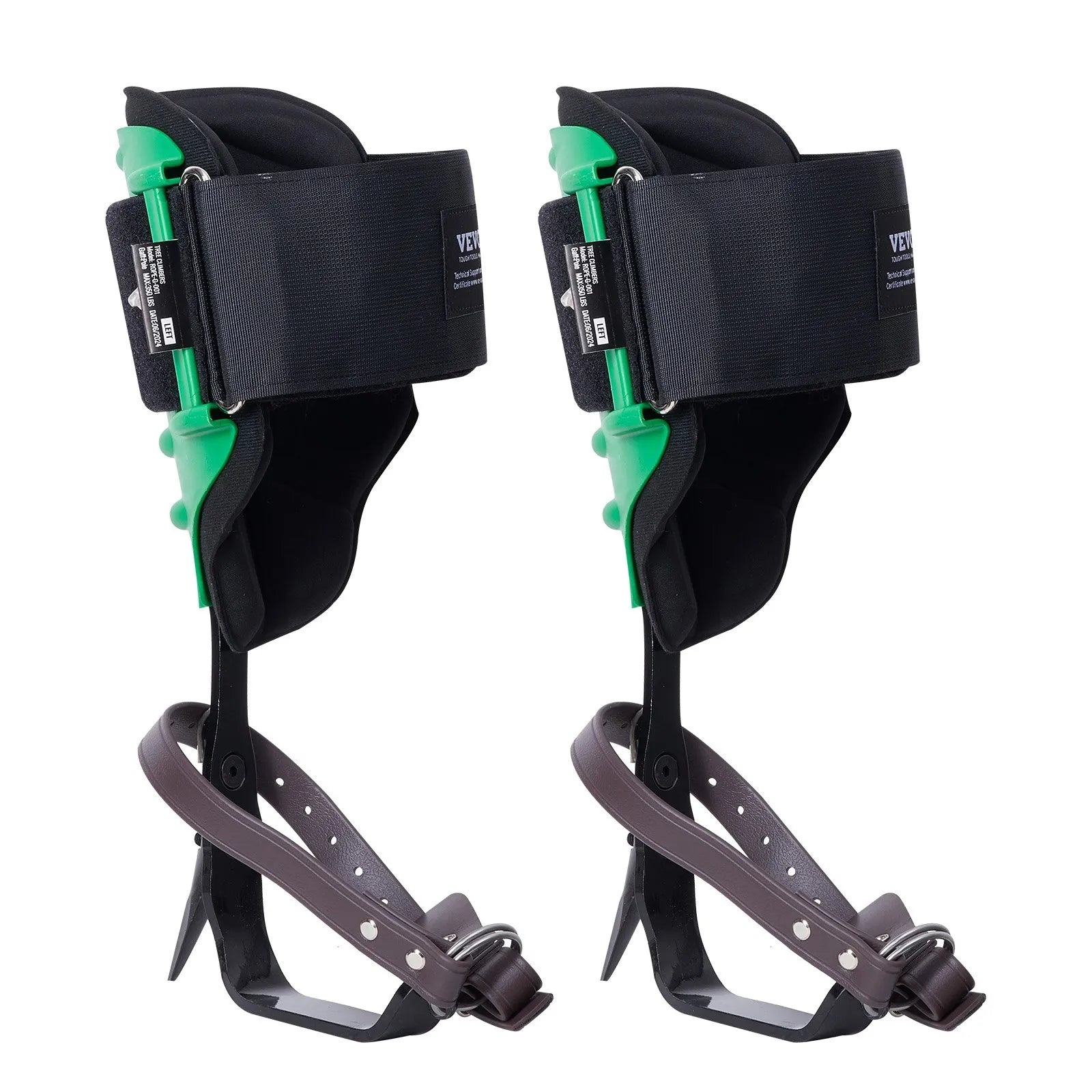 VEVOR Tree Climbing Spikes Climbing Spurs Alloy Steel Arborist Equipment Green