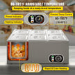 VEVOR 110V Commercial Food Warmer 6x1/6GN, 6-Pan Stainless Steel Bain Marie 12.6 Qt Capacity,1500W Steam Table 15cm/6inch Deep,Temp. Control 86-185, Electric Soup Warmer w/Lids & 2 Ladles