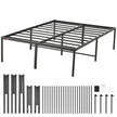 VEVOR 18 Inch Full Metal Bed Frame Platform, No Box Spring Needed, 1500 lbs Loading Capacity Embedded Heavy Duty Mattress Foundation with Steel Slat Support, Easy Assembly, Noise Free