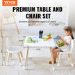 VEVOR Kids Table and 2 Chairs Set, Toddler Table and Chair Set, Children Multi-Activity Table for Art, Craft, Reading, Learning