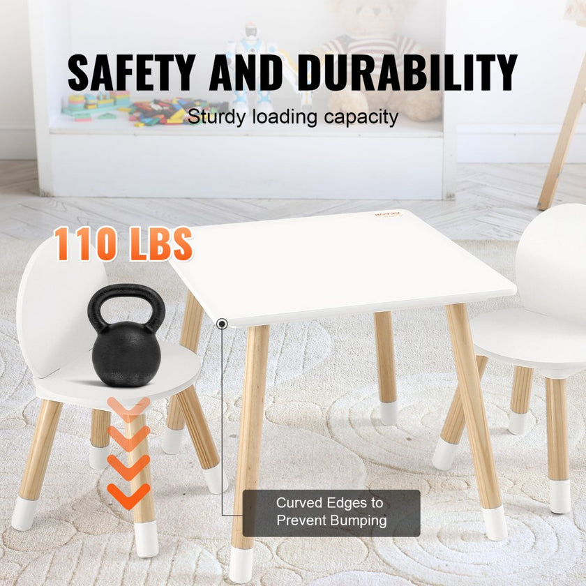 VEVOR Kids Table and 2 Chairs Set, Toddler Table and Chair Set, Children Multi-Activity Table for Art, Craft, Reading, Learning
