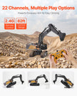 VEVOR Remote Control Excavator Toy 22 Channel 1:14 Scale RC Excavator Digger