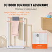 VEVOR Towel Rack 2 Bars Metal Outdoor Towel Holder for Pool Bathroom Spa White