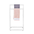 VEVOR Towel Rack 2 Bars Metal Outdoor Towel Holder for Pool Bathroom Spa White