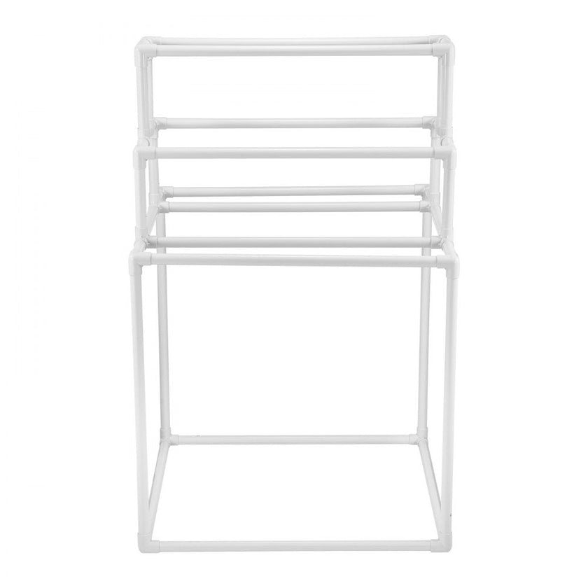 VEVOR Towel Rack 8-Bar Outdoor PVC Towel Holder for Poolside Spa Bathroom White