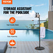 VEVOR Towel Rack 3-Bar Outdoor Towel Holder with Metal Base Pool Bath Spa Black