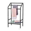 VEVOR Towel Rack 3 Bars Outdoor Towel Holder with Bottom Storage for Pool Spa