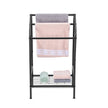 VEVOR Towel Rack 3 Bars Outdoor Towel Holder with Bottom Storage for Pool Spa