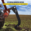 VEVOR Tractor Hitch Mounted Ripper, Heavy-Duty 18 Inch Box Scraper Shank, with 4 Hole Sites Box Blade, 2 Locating Pins Ripper Shanks, 2 Plough Tips Box Blade Shank Teeth, for CAT 0 and CAT 1 tractors