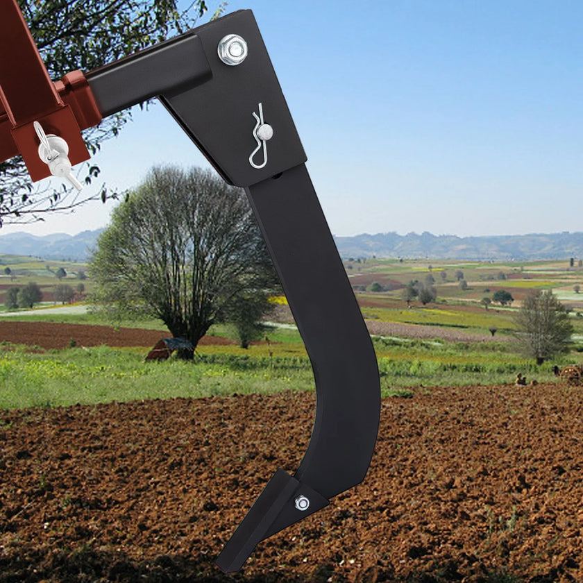 VEVOR Tractor Hitch Mounted Ripper, Heavy-Duty 18 Inch Box Scraper Shank, with 4 Hole Sites Box Blade, 2 Locating Pins Ripper Shanks, 2 Plough Tips Box Blade Shank Teeth, for CAT 0 and CAT 1 tractors