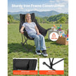 Rocking Camping Chair, Portable Folding Rocker Chair with Side Pocket, Heavy-Duty Outdoor Lawn Chair, Supports 225 lbs, Black & Gray