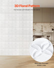 VEVOR 3D Wall Panels 33-Pack 11.81x11.81'' PVC 32 Sq.Ft Coverage Floral White