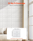 VEVOR 3D Wall Panels 33-Pack 11.81x11.81'' PVC 32 Sq.Ft Coverage Floral White