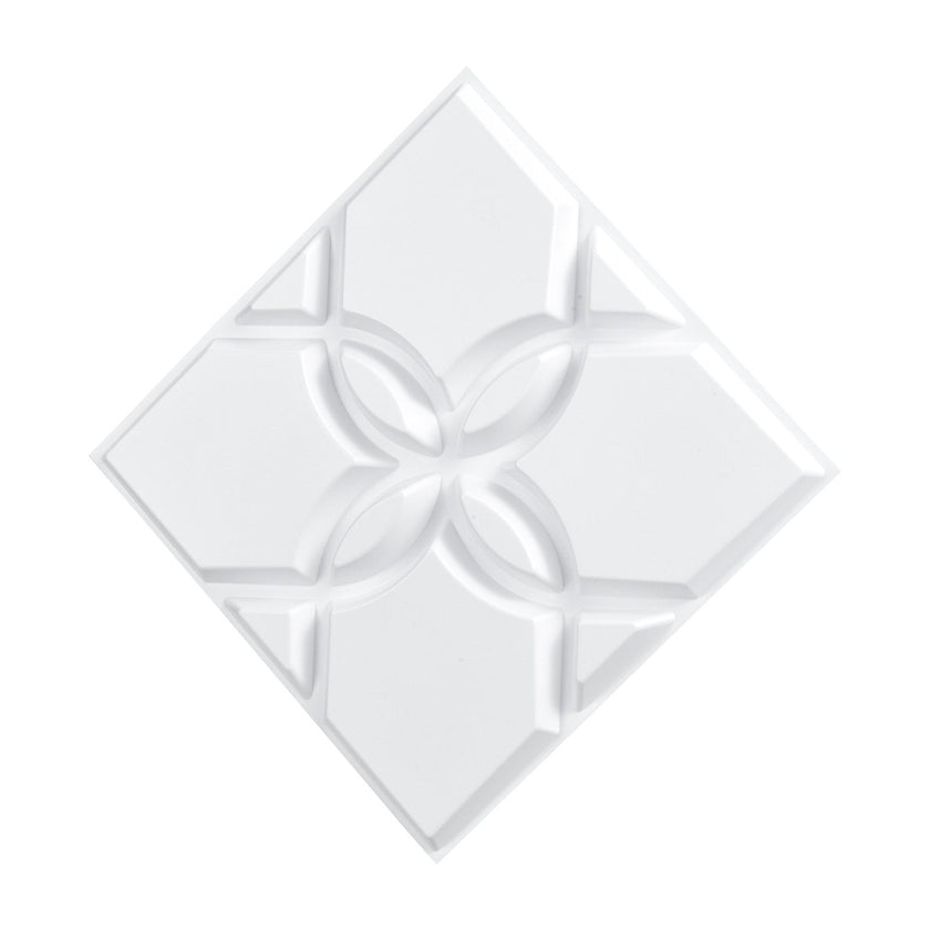 VEVOR 3D Wall Panels 33-Pack 11.81x11.81'' PVC 32 Sq.Ft Coverage Floral White