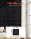 VEVOR 3D Wall Panels 33-Pack 11.81x11.81'' PVC 32 Sq.Ft Coverage Diamond Black