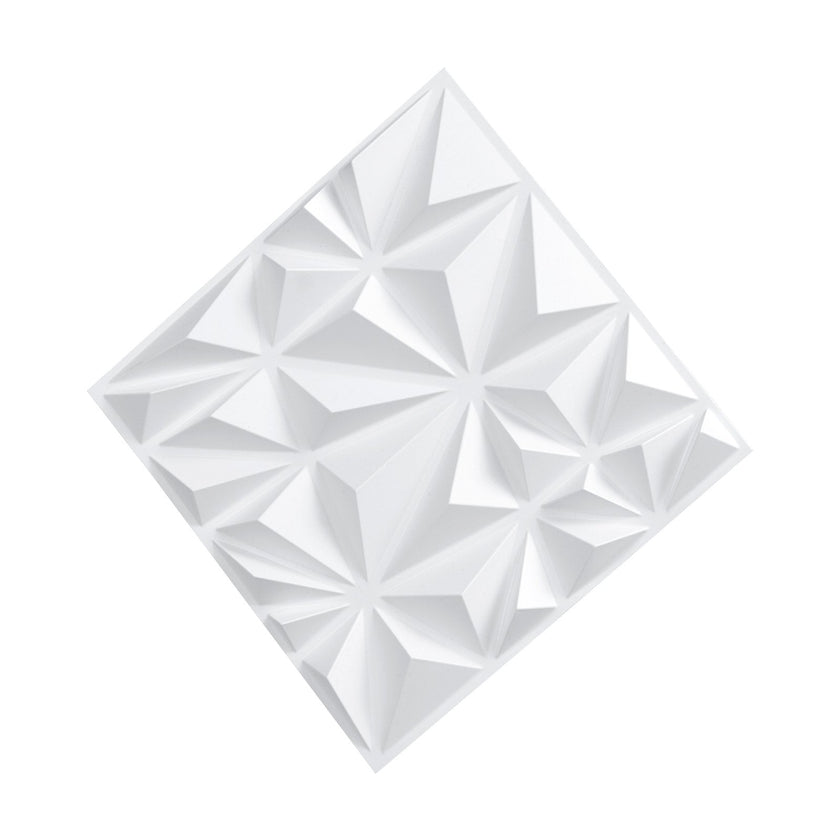 VEVOR 3D Wall Panels 33-Pack 11.81x11.81'' PVC 32 Sq.Ft Coverage Diamond White