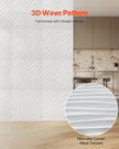 VEVOR 3D Wall Panels 12-Pack 19.7x19.7'' PVC 32 Sq.Ft Coverage Wave Matte White