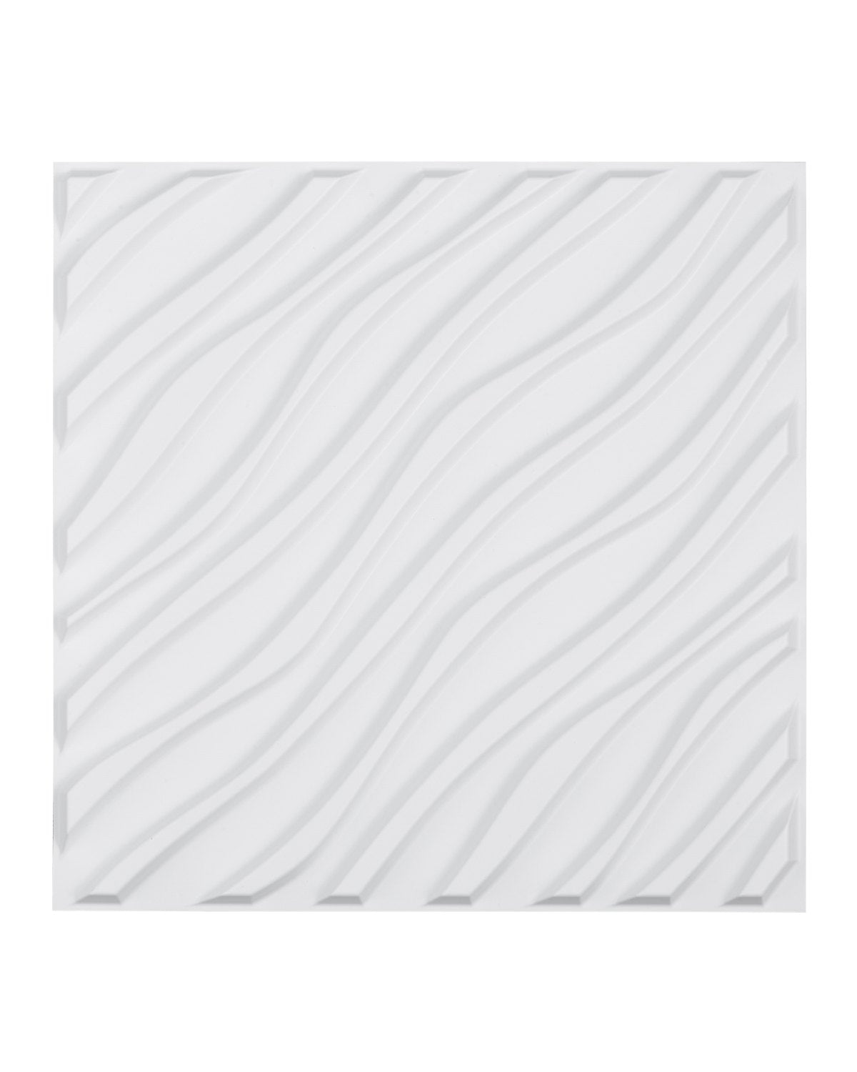 VEVOR 3D Wall Panels 12-Pack 19.7x19.7'' PVC 32 Sq.Ft Coverage Wave Matte White