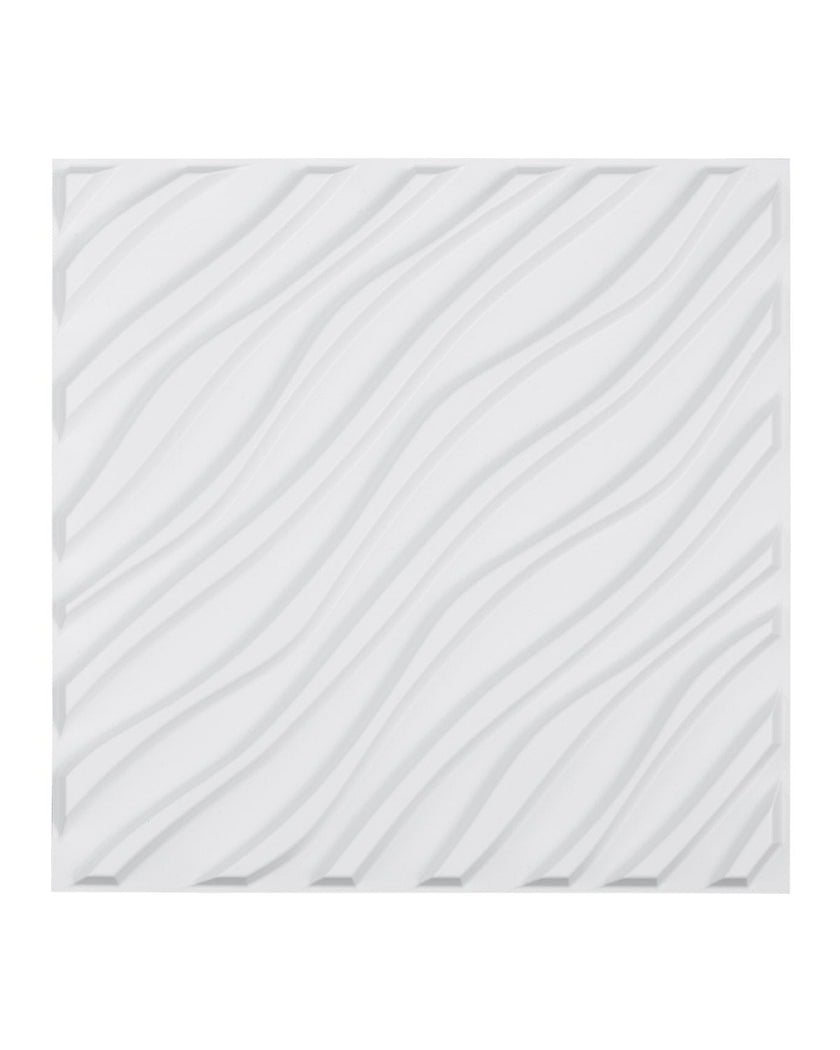 VEVOR 3D Wall Panels 12-Pack 19.7x19.7'' PVC 32 Sq.Ft Coverage Wave Matte White