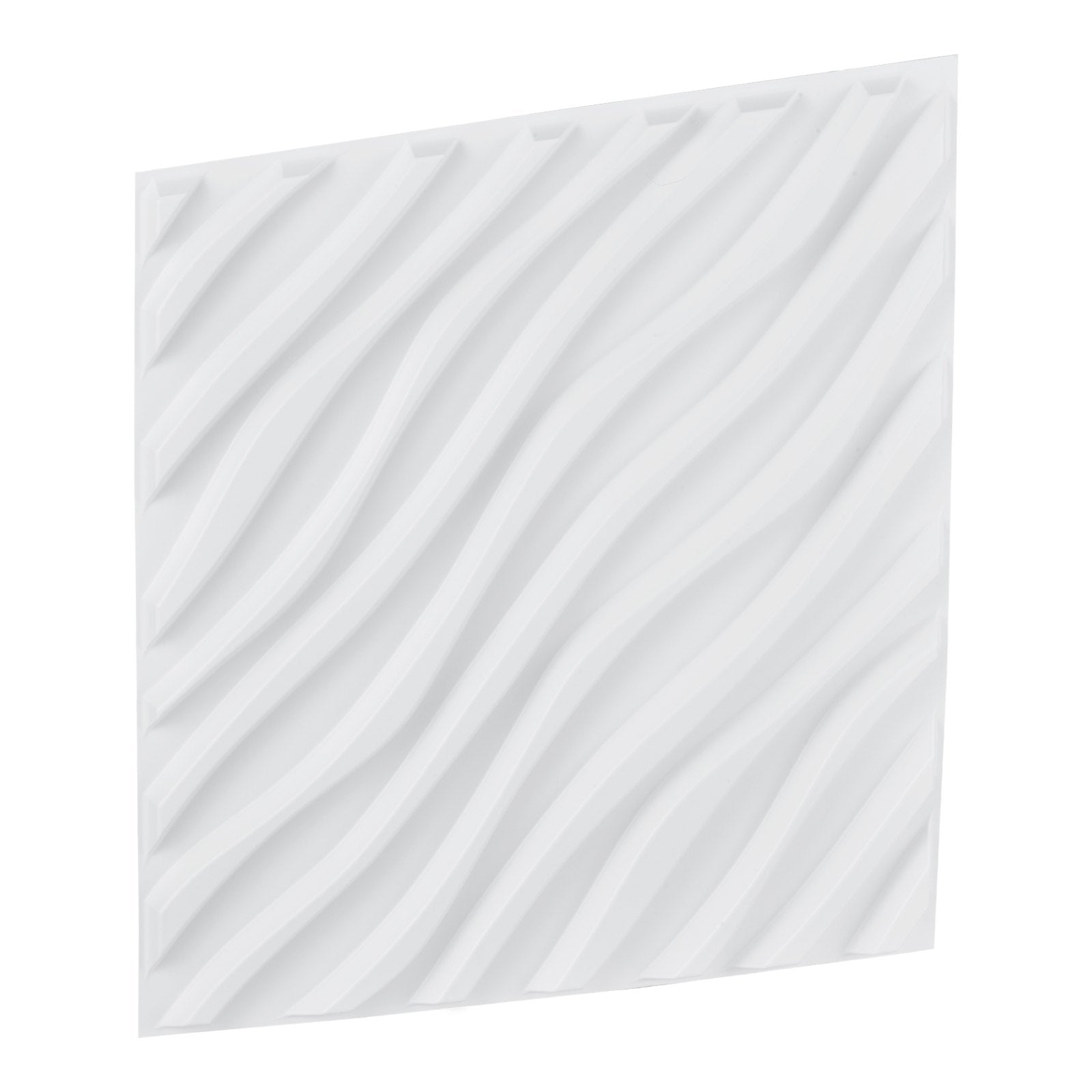 VEVOR 3D Wall Panels 12-Pack 19.7x19.7'' PVC 32 Sq.Ft Coverage Wave Matte White