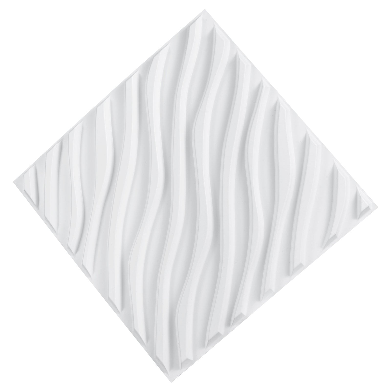 VEVOR 3D Wall Panels 12-Pack 19.7x19.7'' PVC 32 Sq.Ft Coverage Wave Matte White