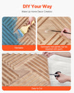 VEVOR 3D Slat Wall Panels 12-Pack 19.7x19.7'' PVC 32 Sq.Ft Coverage Light Wood